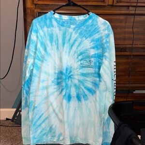 Vineyard Vines Aqua Tie-Dye Long Sleeve Tee